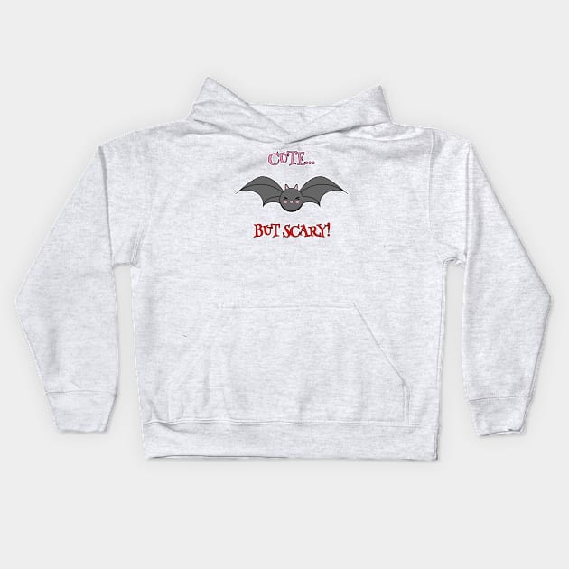 Cute but Scary Bat Kids Hoodie by BirdAtWork